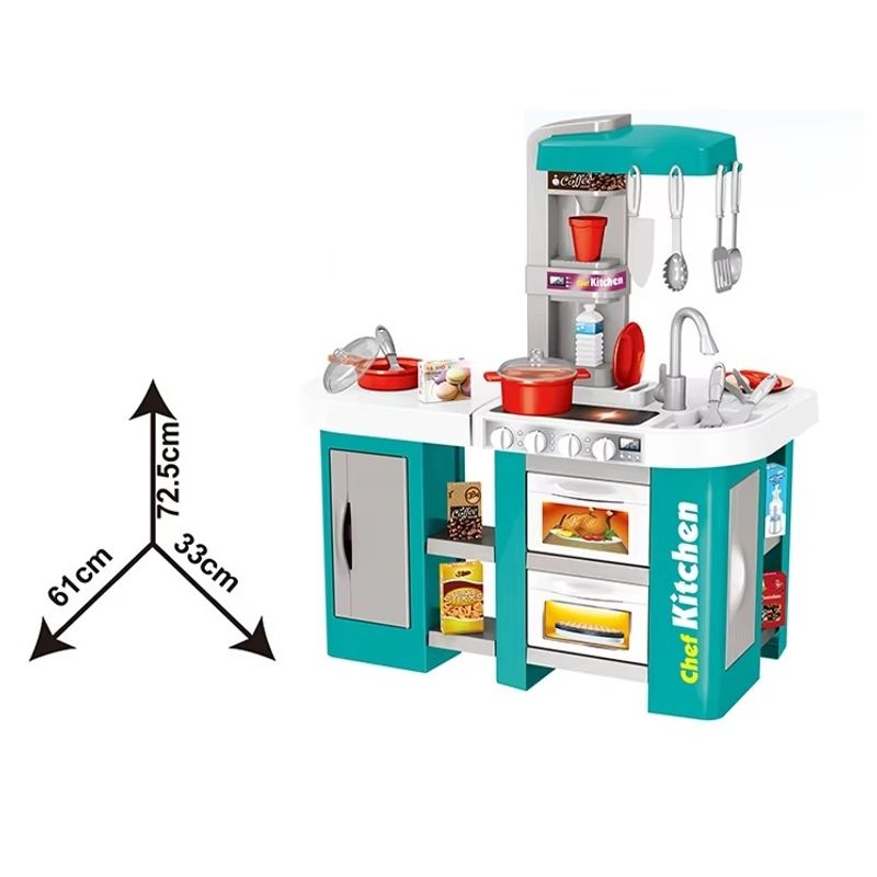 Jucarii, Copii si Bebe - Jucarii si jocuri - Jucarii de rol - Bucatarii copii - Bucatarie de jucarie pentru copii 3+ ani, cu sunete realiste, 44 accesorii, plastic, 61 x 33 x 72.5 cm - Infinity.ro