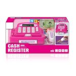 Jucarii, Copii si Bebe - Jucarii si jocuri - Jucarii de rol - Set joaca supermarket - Casa de marcat de jucarie, cu card, bani si produse incluse, pentru copii 3+ ani, 20.5x13x8 cm, roz - Infinity.ro