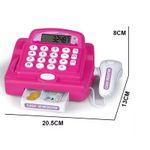 Jucarii, Copii si Bebe - Jucarii si jocuri - Jucarii de rol - Set joaca supermarket - Casa de marcat de jucarie, cu card, bani si produse incluse, pentru copii 3+ ani, 20.5x13x8 cm, roz - Infinity.ro
