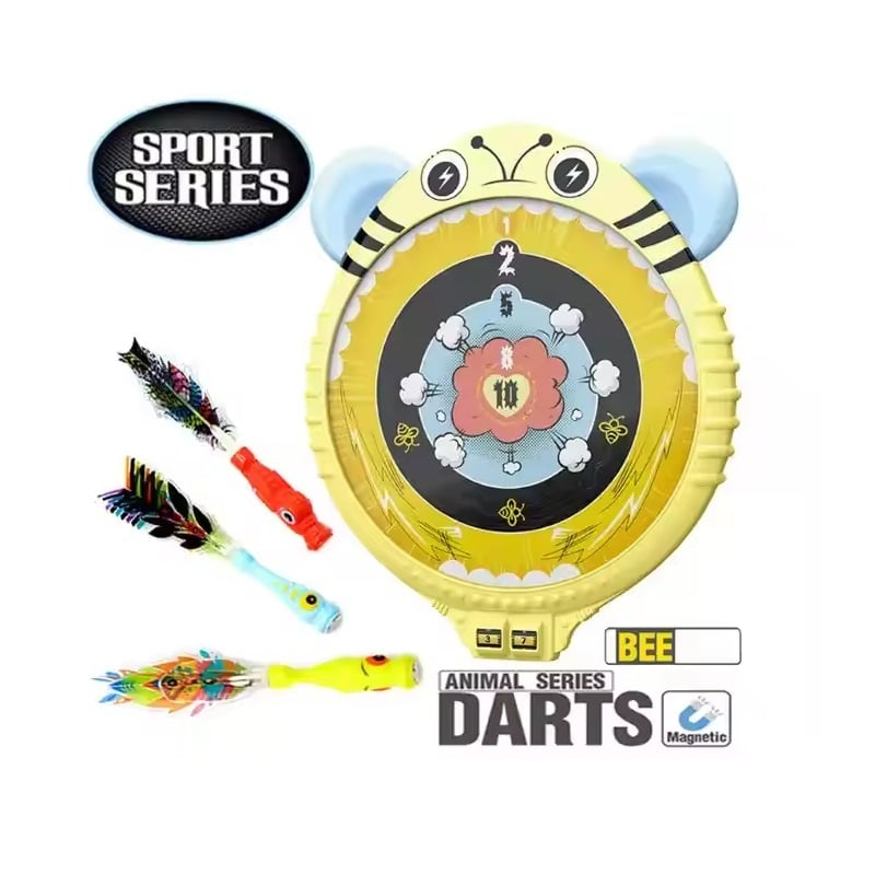 Sport si Outdoor - Alte sporturi - Board-uri si accesorii darts - Set Darts pentru copii 3 ani+, cu tabla magnetica cu scor si 3 sageti cu magnet, 25.5x30x2.5 cm - Infinity.ro