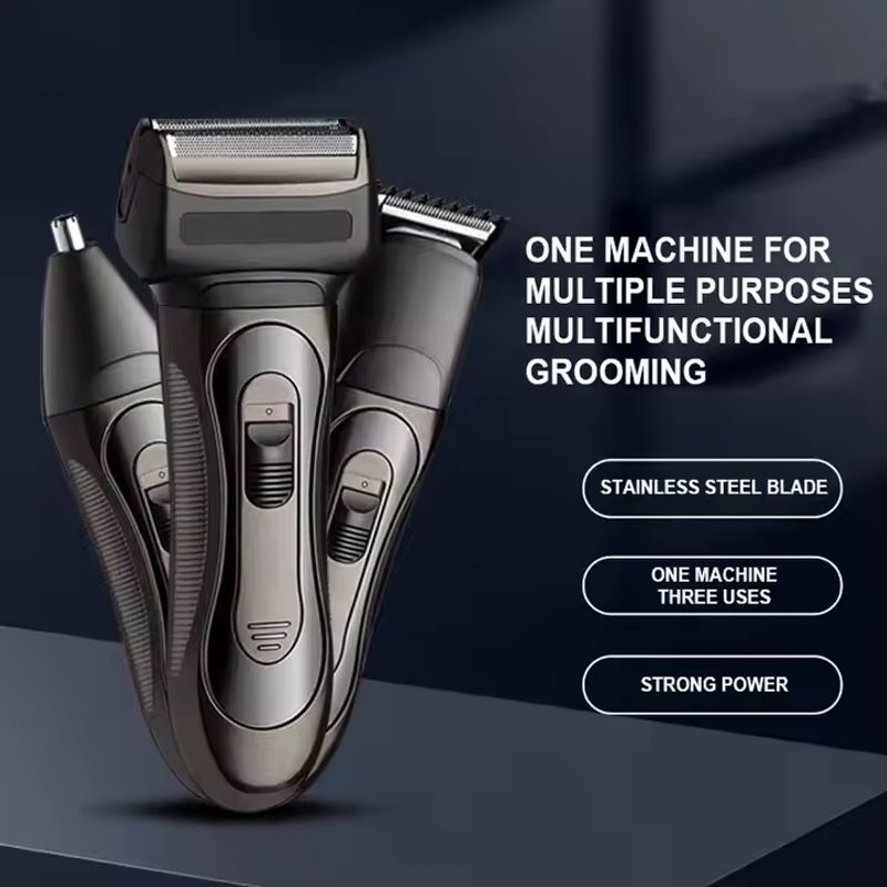 Ingrijire personala si Cosmetice - Aparate & accesorii ingrijire personala - Aparate de ras si tuns - Aparate de tuns - Set cu aparat de tuns, ras si pentru nas, RAF R4018, 3W, reincarcabil, 1200mAh, utilizare 60 min, negru - Infinity.ro