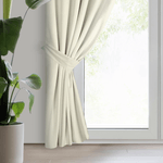 Casa si Gradina - Textile si covoare - Perdele si draperii - Draperii - Draperie ANTARA din catifea neteda cu snur pentru fixare, 140 x 300 cm, crem - Infinity.ro