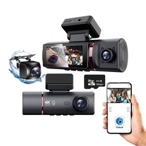 Camera Auto Tripla de Bord SafePro 6 in 1, 4K UHD, Night Vision,GPS,WIFI,WDR, G-Senzor, Ecran IPS 3.16 Inch, Card 64 GB