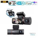 Auto si Moto - Electronice auto - Camere auto si DVR - Camera Auto Tripla de Bord SafePro 6 in 1, 4K UHD, Night Vision,GPS,WIFI,WDR, G-Senzor, Ecran IPS 3.16 Inch, Card 64 GB - Infinity.ro