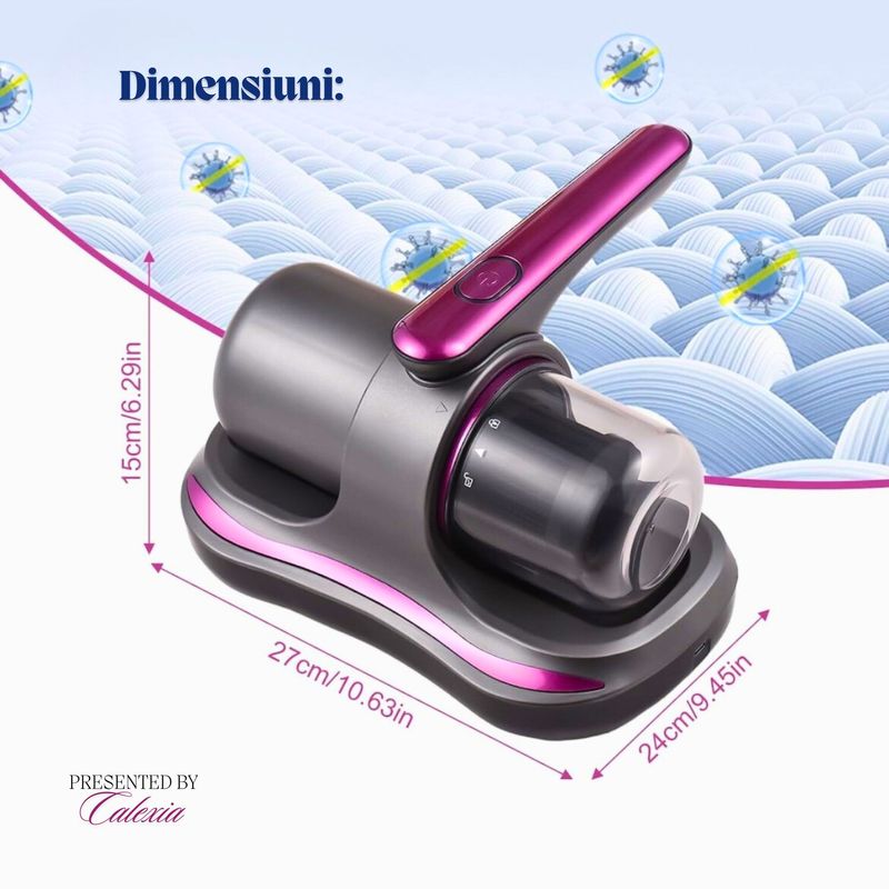 Electronice si Electrocasnice - Ingrijirea locuintei - Aspiratoare - Aspirator Profesional e-Wantay 2in1, Portabil,8000Pa, 100W, Fara Sac,Filtru HEPA,Putere Reglabila,Curatare cu Lumina UV - Infinity.ro