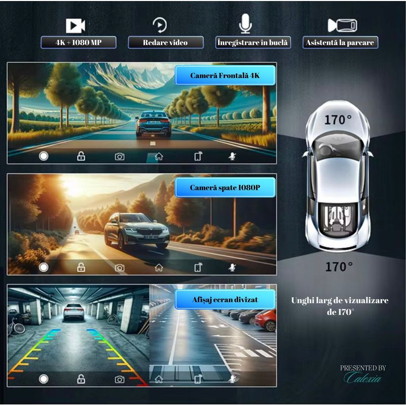 Auto si Moto - Electronice auto - Navigatii GPS - Navigatie Auto Multimedia Universala-Smart 10.26” Full HD cu CarPlay, Android Auto, Screen Mirroring, Camera Frontala 4K - Infinity.ro