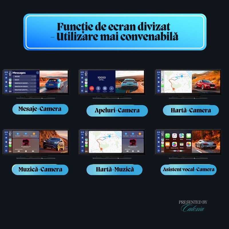 Auto si Moto - Electronice auto - Navigatii GPS - Navigatie Auto Multimedia Universala-Smart 10.26” Full HD cu CarPlay, Android Auto, Screen Mirroring, Camera Frontala 4K - Infinity.ro