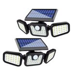 Casa si Gradina - Corpuri si surse de iluminat - Iluminat exterior - Lampi solare - Set 2 Lampi LED e-Wantay 3 in 1 cu incarcare solara pentru Exterior– 82 LED-uri Puternice, Reglabila, Senzor de Miscare - Infinity.ro