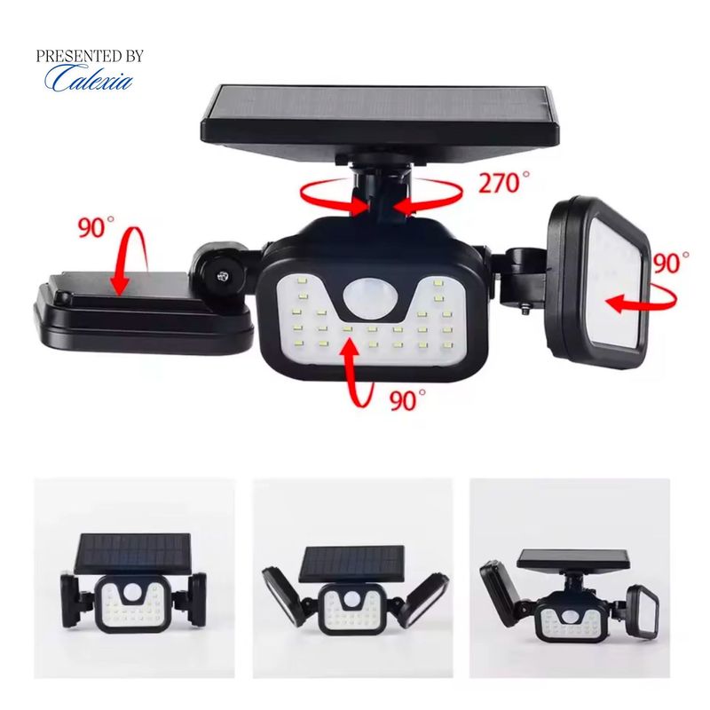 Casa si Gradina - Corpuri si surse de iluminat - Iluminat exterior - Lampi solare - Set 2 Lampi LED e-Wantay 3 in 1 cu incarcare solara pentru Exterior– 82 LED-uri Puternice, Reglabila, Senzor de Miscare - Infinity.ro