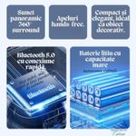 TV, Audio-Video si Foto - Portabile audio - Boxe portabile - Boxa Portabila e-Wantay, Bluetooth 5.0, Sunet Hi-Fi 360° Surround, Microfon Inclus, Apeluri Hands-Free,Autonomie 1200mAh - Infinity.ro