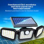 Casa si Gradina - Corpuri si surse de iluminat - Iluminat exterior - Lampi solare - Set 2 Lampi LED e-Wantay 3 in 1 cu incarcare solara pentru Exterior– 82 LED-uri Puternice, Reglabila, Senzor de Miscare - Infinity.ro