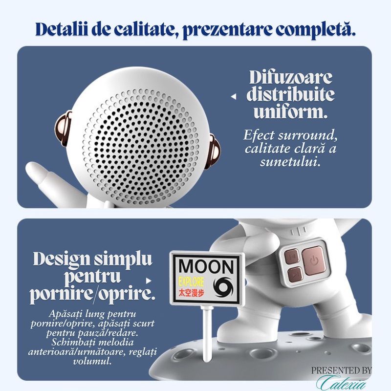 TV, Audio-Video si Foto - Portabile audio - Boxe portabile - Boxa Portabila e-Wantay, Bluetooth 5.0, Sunet Hi-Fi 360° Surround, Microfon Inclus, Apeluri Hands-Free,Autonomie 1200mAh - Infinity.ro