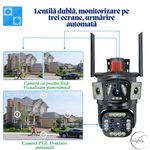 Casa si Gradina - Electrice - Smart Home - Camere de supraveghere - Camera de Supraveghere 2 in 1, e-Wantay® Vision 355°, Wi-Fi, Full HD, PTZ, Vedere Nocturna, Alarma, Detectare Miscare - Infinity.ro