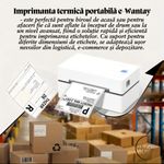 PC, gaming si accesorii - Imprimante, scanere & consumabile - Imprimante - Imprimante termice - Imprimanta termica portabila e-Wantay® High Quality, Bluetooth & USB, Compatibilitate universala, etichete & AWB-uri - Infinity.ro