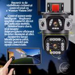 Casa si Gradina - Electrice - Smart Home - Camere de supraveghere - Camera de Supraveghere 2 in 1, e-Wantay® Vision 355°, Wi-Fi, Full HD, PTZ, Vedere Nocturna, Alarma, Detectare Miscare - Infinity.ro