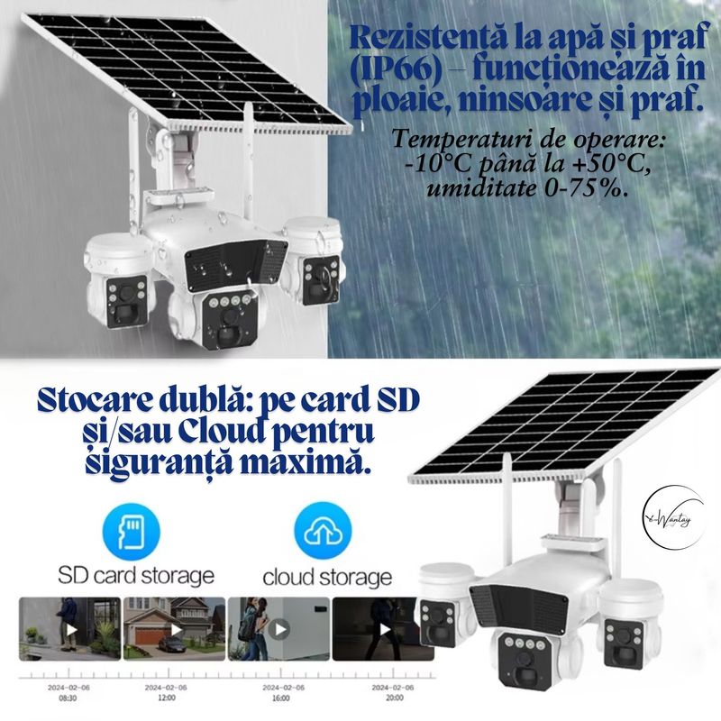 Casa si Gradina - Electrice - Smart Home - Camere de supraveghere - Camera de Supraveghere e-Wantay® SkyWatch 4G 3 in 1 cu SIM,Ultra HD,16000 mAh,Alarma, Bidirectionala si Vedere Nocturna - Infinity.ro