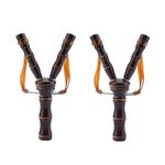 Sport si Outdoor - Camping - Accesorii camping si drumetii - Set doua Prastii din Lemn, Handmade, 19 cm, Maro - Infinity.ro