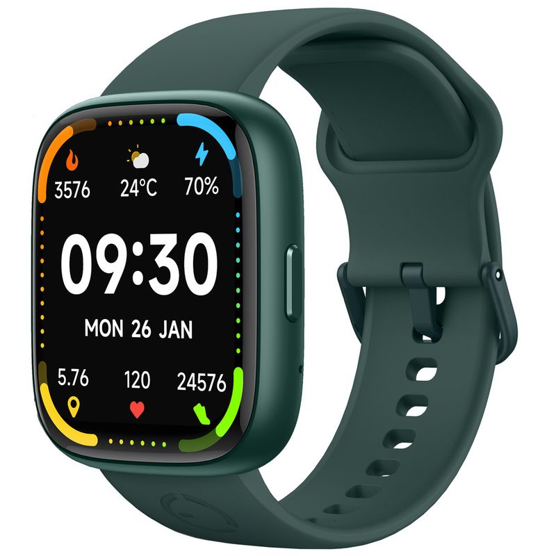 Laptop, Telefoane si Tablete - Wearables si gadgeturi - Wearables - Smartwatch-uri - Smartwatch EcoWatch 6, 1.83" TFT-LCD, IP68, Verde - Infinity.ro
