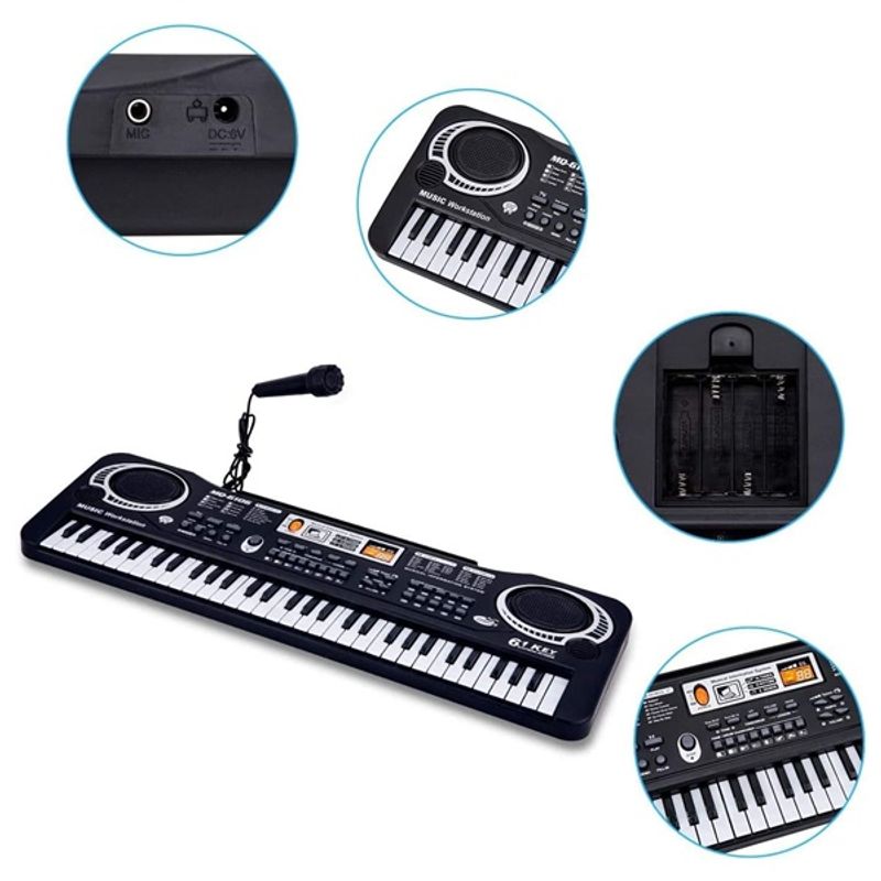 TV, Audio-Video si Foto - Instrumente muzicale - Instrumente electrice si electronice - Orga electronica copii,61 clape,instrument multifunctional, microfon inclus - Infinity.ro