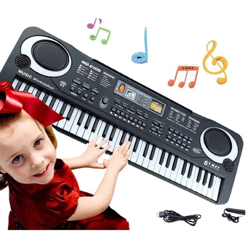 TV, Audio-Video si Foto - Instrumente muzicale - Instrumente electrice si electronice - Orga electronica copii,61 clape,instrument multifunctional, microfon inclus - Infinity.ro
