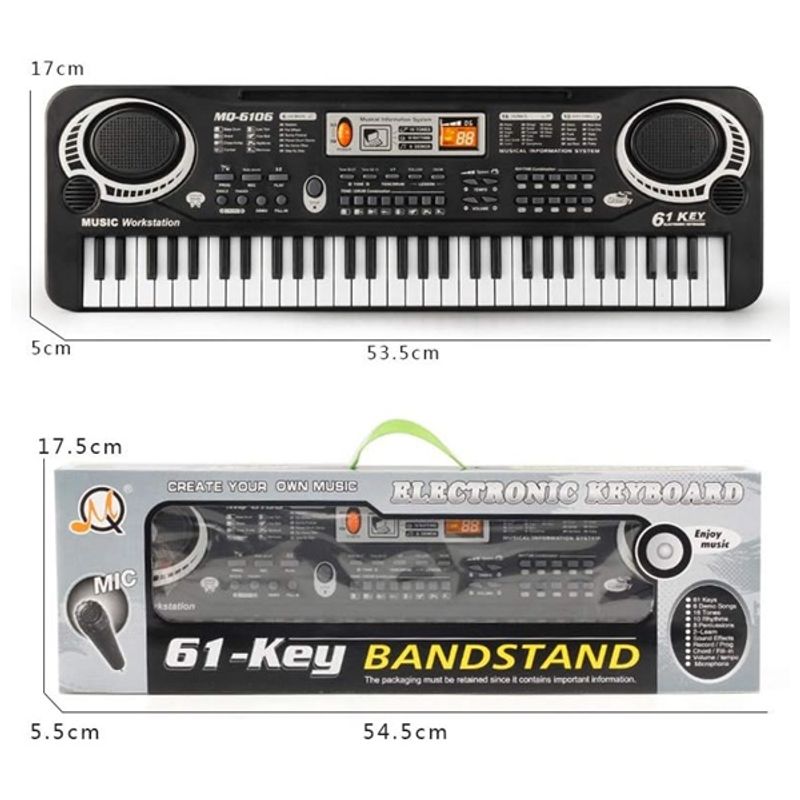 TV, Audio-Video si Foto - Instrumente muzicale - Instrumente electrice si electronice - Orga electronica copii,61 clape,instrument multifunctional, microfon inclus - Infinity.ro