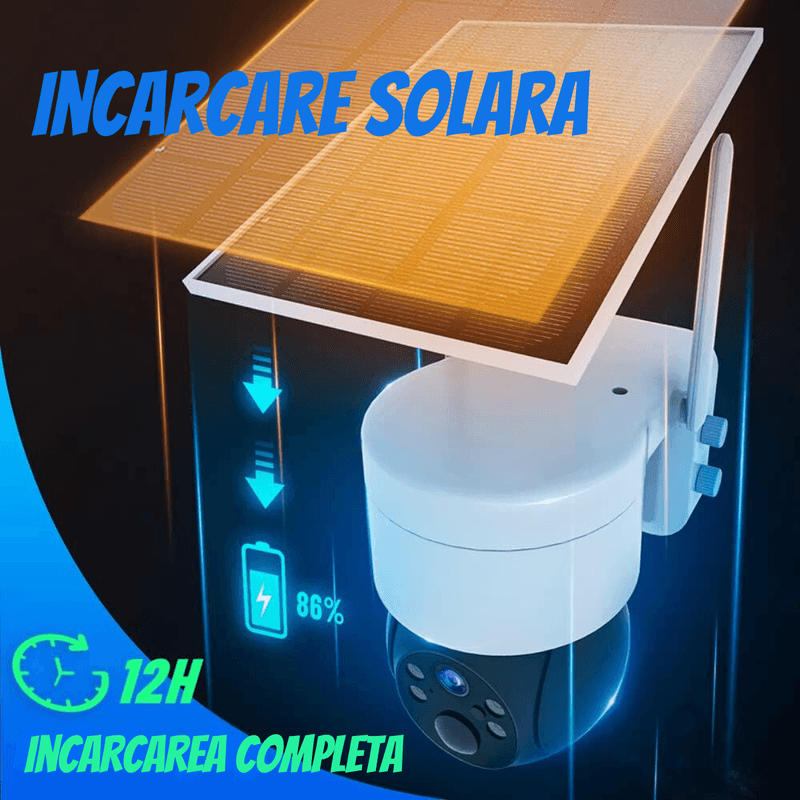 Casa si Gradina - Electrice - Smart Home - Camere de supraveghere - Camera Supraveghere Wireless Exterior cu Incarcare Solara, Vizualizare 360°, Conectare Telefon, WIFI, 1080P FullHD - Infinity.ro