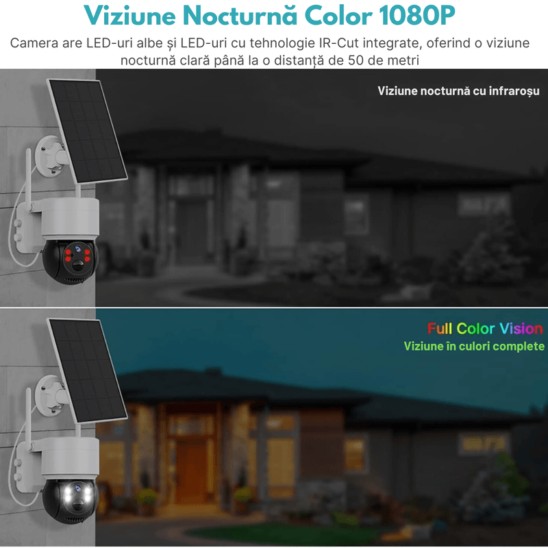 Casa si Gradina - Electrice - Smart Home - Camere de supraveghere - Camera Supraveghere Wireless Exterior cu Incarcare Solara, Vizualizare 360°, Conectare Telefon, WIFI, 1080P FullHD - Infinity.ro
