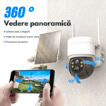 Casa si Gradina - Electrice - Smart Home - Camere de supraveghere - Camera Supraveghere Wireless Exterior cu Incarcare Solara, Vizualizare 360°, Conectare Telefon, WIFI, 1080P FullHD - Infinity.ro