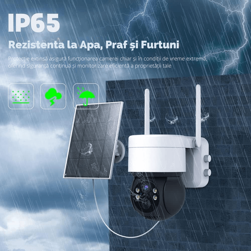 Casa si Gradina - Electrice - Smart Home - Camere de supraveghere - Camera Supraveghere Wireless Exterior cu Incarcare Solara, Vizualizare 360°, Conectare Telefon, WIFI, 1080P FullHD - Infinity.ro