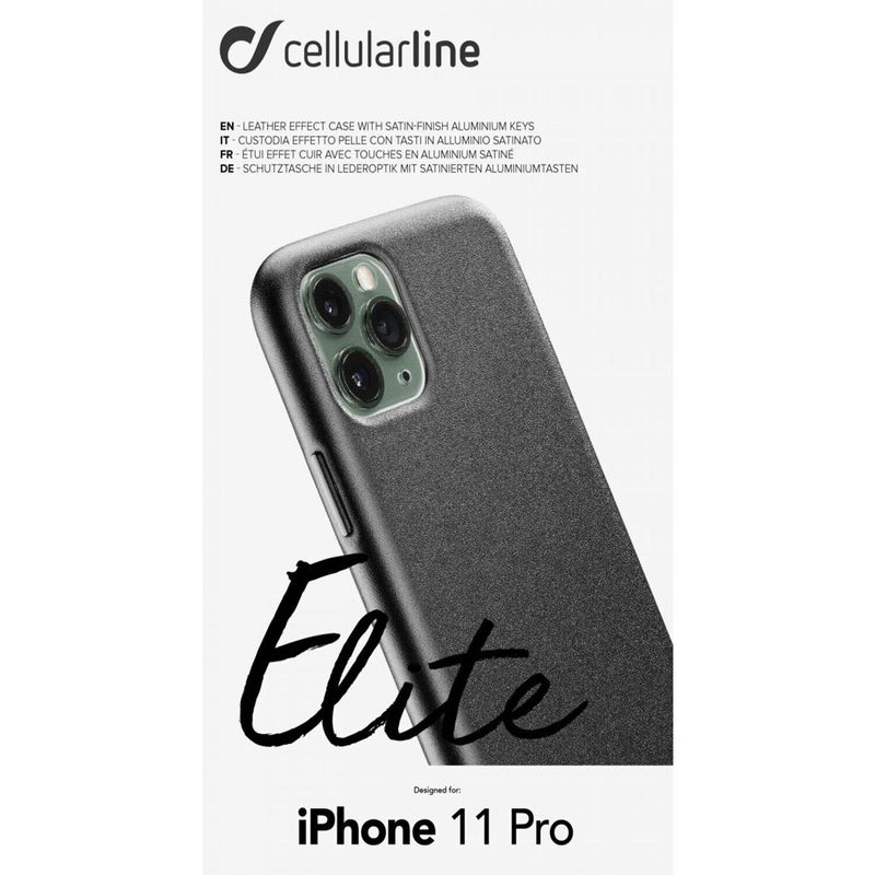Laptop, Telefoane si Tablete - Telefoane mobile si accesorii - Accesorii Telefoane - Huse telefoane - Husa protectie telefon, Cellularline, Piele ecologica, Pentru Apple iPhone 11 Pro, Negru - Infinity.ro