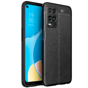 Husa Just-in-case silicon/piele, compatibila cu Oppo A74 4G, negru