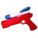 Jucarii, Copii si Bebe - Jucarii si jocuri - Jucarii de rol - Arme de jucarie - Pistol cu Lansator de Racheta, Flippy, Pistol Rosu, Racheta din Polistiren Alb/Albastru - Infinity.ro