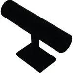 Fashion, accesorii si bijuterii - Femei - Bijuterii femei - Cutii bijuterii - Suport cilindric pentru bratari, expunere eleganta din catifea, inaltime 15 cm, Gonga® Negru - Infinity.ro