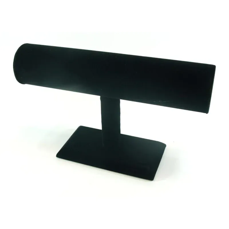 Fashion, accesorii si bijuterii - Femei - Bijuterii femei - Cutii bijuterii - Suport cilindric pentru bratari, expunere eleganta din catifea, inaltime 15 cm, Gonga® Negru - Infinity.ro