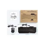 PC, gaming si accesorii - Periferice PC - Tastaturi - Kit tastatura ergonomica gaming si mouse 3200dpi, 7 culori RGB, Gonga® Negru - Infinity.ro