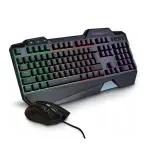 PC, gaming si accesorii - Periferice PC - Tastaturi - Kit tastatura ergonomica gaming si mouse 3200dpi, 7 culori RGB, Gonga® Negru - Infinity.ro