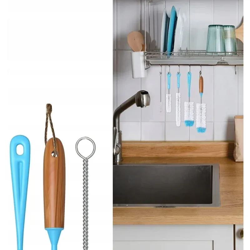 Petshop - Ingrijire si Igiena - Produse uz extern - Perii si manusi - Set 7 perii de curatare pentru sticle, utile in bucatarie, Gonga® Albastru - Infinity.ro