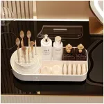 Ingrijire personala si Cosmetice - Machiaj - Portfarduri si genti cosmetice - Organizator elegant pentru pensule si produse cosmetice cu suport rotativ, 33,5 x 28 x 14 cm, Gonga® Crem - Infinity.ro