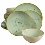 Casa si Gradina - Bucatarie si vesela - Vesela si tacamuri - Farfurii si boluri - Set farfurii 16 piese, pentru 4 persoane, Light Pistachio, Cesiro, Verde Pastel - Infinity.ro