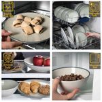 Casa si Gradina - Bucatarie si vesela - Vesela si tacamuri - Farfurii si boluri - Set farfurii 16 piese, pentru 4 persoane, Sand, Cesiro, Alb Ivoire cu margine neagra - Infinity.ro