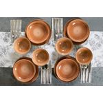 Casa si Gradina - Bucatarie si vesela - Vesela si tacamuri - Farfurii si boluri - Set farfurii 16 piese, pentru 4 persoane, Earth, Cesiro, Alb Ivoire cu maro - Infinity.ro