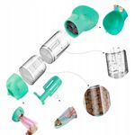 Casa si Gradina - Gradinarit si plante - Produse zootehnice - Adapatoare animale - Dispenser portabil de mancare si apa pentru caini si pisici Nuxie, 5 in 1, 300 ml, saci igienici, spatula, turcuaz - Infinity.ro