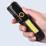 Casa si Gradina - Corpuri si surse de iluminat - Iluminat exterior - Lanterne - Lanterna tactica reincarcabila cu LED Genetic, cablu USB-C, 14.5 cm, impermeabil IPX4, negru - Infinity.ro