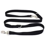 Petshop - Accesorii petshop - Zgarzi, lese si hamuri - Lese - Lesa reglabila pentru caini Nuxie, inel pentru dublare lesa, 5 m, latime 2.5 cm, negru - Infinity.ro