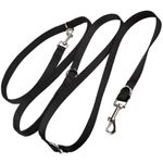 Petshop - Accesorii petshop - Zgarzi, lese si hamuri - Lese - Lesa reglabila pentru caini Nuxie, inel pentru dublare lesa, 5 m, latime 2.5 cm, negru - Infinity.ro