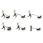 Petshop - Accesorii petshop - Zgarzi, lese si hamuri - Lese - Lesa reglabila pentru caini Nuxie, inel pentru dublare lesa, 5 m, latime 2.5 cm, negru - Infinity.ro