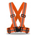 Sport si Outdoor - Ciclism - Accesorii pentru biciclete - Accesorii siguranta ciclism - Vesta tip ham reflectorizant, universal, latime 40 mm, confortabil, portocaliu - Infinity.ro