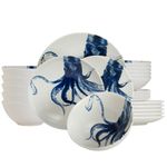 Casa si Gradina - Bucatarie si vesela - Vesela si tacamuri - Farfurii si boluri - Set farfurii 24 piese, pentru 6 persoane, Dansul Tentaculelor, Cesiro, Alb decor meduza - Infinity.ro