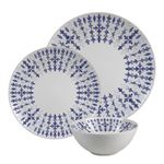 Casa si Gradina - Bucatarie si vesela - Vesela si tacamuri - Farfurii si boluri - Set farfurii 12 piese, 4 persoane, set cu bol- Insieme Blu Elegante - Set Veselă Italiană Porțelan - Infinity.ro