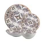 Casa si Gradina - Bucatarie si vesela - Vesela si tacamuri - Farfurii si boluri - Set farfurii 24 piese, 6 persoane - Eleganza Bronzo - Set Veselă Italiană Porțelan - Infinity.ro